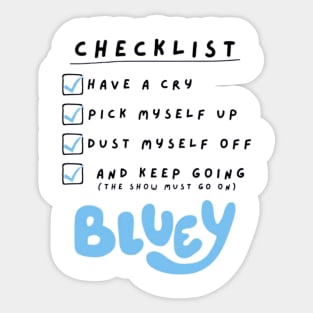 checklist bluey Sticker